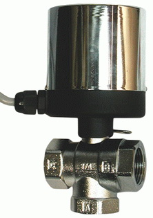 Клапан шаровой трехходовой неполнопроходной регулирующий смесительный GH100-2 c электроприводом